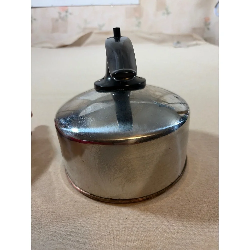 Revere Ware Paul Revere Copper Bottom Tea Kettle 1801 Whistling Pot h 93-C Korea